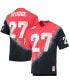 Фото #3 товара Men's Eddie George Black, Scarlet Ohio State Buckeyes Name and Number Tie-Dye V-Neck T-shirt