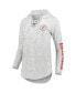 Фото #1 товара Women's Gray Cincinnati Bearcats Space Dye Lace-Up V-Neck Raglan Long Sleeve T-shirt