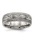 ფოტო #1 პროდუქტის Titanium Polished Diamond Cut Wedding Band Ring