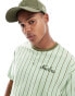 New Era pinstripe t-shirt in green grün, XS - фото #2