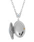 ფოტო #2 პროდუქტის Silver-Tone Semi Precious Oval Stone Locket Necklace