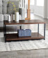 Wide Coffee Table with Storage Shelf