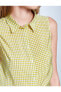 Фото #4 товара Kadın Sarı Ekoseli Gömlek 7YAF60071FW