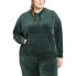 Фото #1 товара Puma Her Velour Pullover Hoodie Plus Womens Green Casual Athletic Outerwear 8468
