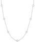 Cubic Zirconia Station 24" Statement Necklace in Silver or Gold Plate