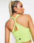 HIIT crop vest with twist back in lime