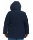 ფოტო #2 პროდუქტის Women's Plus Size Hooded Quilted Coat