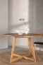 Фото #2 товара Обеденный стол ebuy24 Yadikon Ø120cm, с дополнительными плитами декора из дуба.
