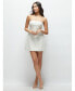 Фото #1 товара Women's Pearl & Sequin Floret Strapless Mini Dress