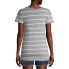 Oh! Mamma Maternity Short Sleeve Stripe Scoop Neck Front Ruched Tee size L