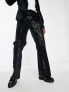 Фото #3 товара ASOS DESIGN smart flare trouser in black sequin