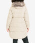 Фото #2 товара Plus Size Contrast Zip Faux Fur Trim Hooded Coat