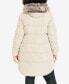 Plus Size Contrast Zip Faux Fur Trim Hooded Coat