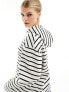 Фото #3 товара Pieces lightweight super soft hoodie in navy stripe