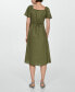 ფოტო #3 პროდუქტის Women's Buttoned Linen-Blend Dress