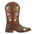 Roper Bailey Floral Embroidered Square Toe Cowboy Womens Brown Casual Boots 09-