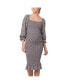 Maternity Ripe Willow Shirred Nursing Dress Black