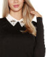 ფოტო #4 პროდუქტის Women's Embellished Point-Collar Sweater