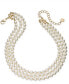 ფოტო #1 პროდუქტის Gold-Tone Imitation Pearl Triple-Row Choker Necklace, 16" + 2" extender, Created for Macy's