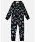 Фото #1 товара Toddler Boys Organic Cotton One Piece Pajama Black Printed Neon Dino - Toddler|Child