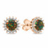 Beautiful bronze jewelry set with zircons SET231RBC (earrings, pendant)