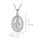 Traditional Christian Our Lady Of Guadalupe of Catholic Religious Oval Medal Virgin Mary Necklace Pendant For Women or Men .925 Sterling Silver