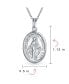 ფოტო #4 პროდუქტის Traditional Christian Our Lady Of Guadalupe of Catholic Religious Oval Medal Virgin Mary Necklace Pendant For Women or Men .925 Sterling Silver