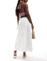 Stradivarius STR boho midi skirt in natural