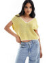 Фото #1 товара ASOS DESIGN tipped v neck tank in twist yarn in yellow