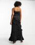 Фото #4 товара Flounce London Tall all over ruffle cami maxi dress in black