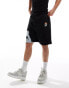 Фото #2 товара HUGO Red diflowos jersey shorts in black with floral stencil print