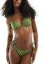 New Look basic moulded triangle bikini top in khaki