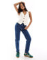 Фото #3 товара Stradivarius Petite slim mom jean with stretch in indigo blue