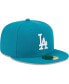 ფოტო #4 პროდუქტის Men's Turquoise Los Angeles Dodgers 59FIFTY Fitted Hat