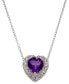 Garnet (1 ct. t.w.) & White Topaz (1-3/8 ct. t.w.) Heart 18" Pendant Necklace in Sterling Silver (Also in Amethyst, Sky Blue Topaz, Citrine, & Peridot)