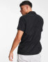 Фото #2 товара Selected Homme revere short sleeve shirt in black viscose