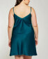 Plus Size Ultra Soft Satin Chemise Lingerie with Adjustable Straps