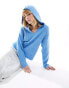 Фото #4 товара Monki v neck knitted hood sweater in blue