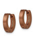 ფოტო #3 პროდუქტის Stainless Steel Brushed Brown plated Hinged Hoop Earrings