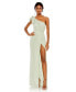 Women's Pearl Embellished Soft Tie One Shoulder Gown