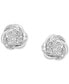 ფოტო #3 პროდუქტის Diamond Flower Stud Earrings (1/4 ct. t.w.) in Sterling Silver, Created for Macy's