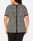 ფოტო #2 პროდუქტის Plus Size Button-Back Short-Sleeve Top