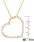 Фото #2 товара Macy's cubic Zirconia Sideways Heart Necklace 18" in 14k Gold Plate