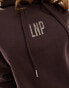 Liquor N Poker cropped hoodie in brown