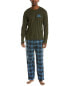 Фото #1 товара Lucky Brand Thermal Pajama Gift Set Men's Green Xl