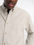 ASOS DESIGN oversized cord shirt in stone grey