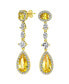 ფოტო #1 პროდუქტის Wedding Canary Yellow AAA Cubic Zirconia Halo Long Pear Solitaire Teardrop CZ Statement Dangle Chandelier Earrings Pageant Bridal Party Gold Plated