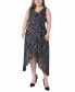 Фото #1 товара Plus Size Sleeveless Wrap Chiffon Dress