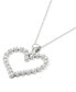 ფოტო #3 პროდუქტის Lab-Created Diamond Open Heart 18" Pendant Necklace (1/2 ct. t.w.) in Sterling Silver