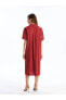Фото #8 товара LCWAIKIKI Classic Gömlek Yaka Düz Kısa Kollu Oversize Kadın Elbise